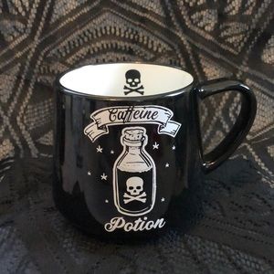 Skull & Cross Bones “Caffeine Potion” Apothecary Bottle Witchy Coffee Tea Mug